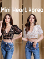 Mini Hart Korea Top ครอปลูกไม้ล่าสุดสวยแบบมากๆ ลูกไม้ฉลุลายหัวใจ น่ารักฝุดๆ ทรงสวยปั้ว ใส่สวยน่ารัก