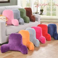 ▣ Plush Big Backrest Reading Rest Pillow Lumbar Support Chair Cushion with Arms Seat Cushion Massage Pad Sofa Pillow