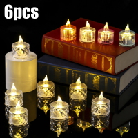 【CW】36pcs LED Candles Flameless Candles Light Clear Acrylic Candles Random Colors Romantic Wedding Birthday Party Decorative Lamps