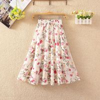 【CW】 Women  39;s Floral Skirt Waist 2020 Printed Woman Skirts Mujer Faldas Saias Mulher