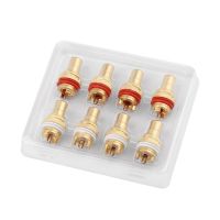 Audiophile RCA Jack Plug Copper Rhodium/Gold Plated CMC RCA Socket For Speakers Terminals Audio Wire Connectors Panel RCA Female