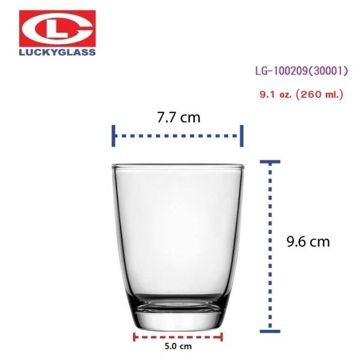 แก้วน้ำ-lucky-รุ่น-lg-100209-30001-curve-tumbler-9-1-oz-6-ใบ-ประกันแตก-แก้วใส-ถ้วยแก้ว-แก้วใส่น้ำ-แก้วสวยๆ-lucky