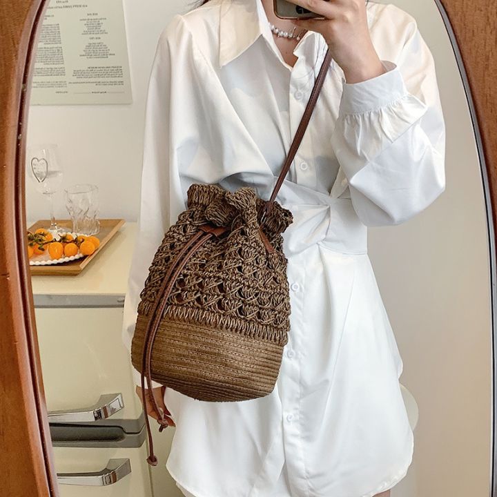 new-hollow-out-straw-bucket-bag-spring-2022-large-capacity-woven-bag-with-drawstring-seaside-on-his-single-shoulder-bag