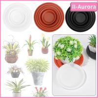 II-AURORA 3ชิ้นกระถางดอกไม้กลมสวนถาดเอนกประสงค์จานรองถาดพลาสติกต้นไม้ในร่มกลางแจ้ง