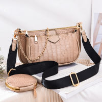 3pcs Set Crocodile Pattern Crossbody Bag Women PU Leather Shoulder Bag Luxury Chains Handbag Female Armpit Bag Lady Purse bolso