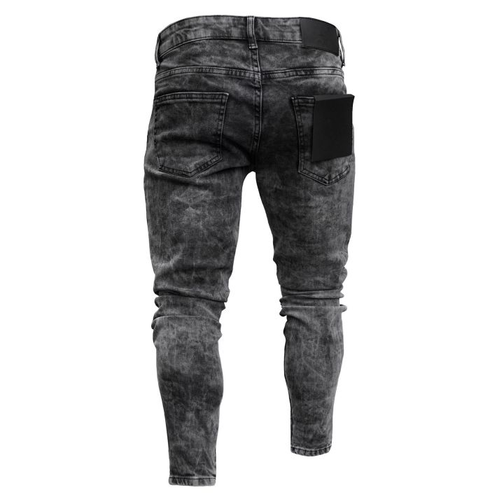 กางเกงยีนส์แต่งลายขาดๆผ้ายีนส์ขายาวสำหรับผู้ชายสีดำ-s-3xl-ดีไซน์เป็นรูเสื้อผ้าผ้ายีนส์กางเกงสกินนี่ผู้ชายใหม่ล่าสุดสไตล์-yk2