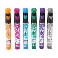 【LZ】☫  6 pçs conjunto de cores lavável glitter tatuagem gel caneta 1.0mm ponta tinta ecológica para arte graffiti desenho pintura diy decoração da pele