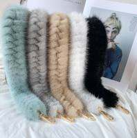 HOT★54ซม.เปลี่ยนสายคล้องกระเป๋าของแท้ Mink Fur กระเป๋าถือไหล่สายรัดสุนัขจิ้งจอกธรรมชาติ Handle สำหรับเข็มขัดผู้หญิงฤดูหนาวอุปกรณ์เสริม R50