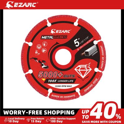 EZARC ล้อเจียรเพชรแผ่นตัดเพชร X22.23Mm 125มม. X 1.2มม. สำหรับโลหะตัดล้อที่มี5000 + ตัดเหล็กเหล็กเส้น