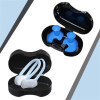 ™❄ Soft Silicone Swimming Nose Clips 2 Ear Plugs Earplugs Gear with a Case Box Set Pool Accessories Water Sports