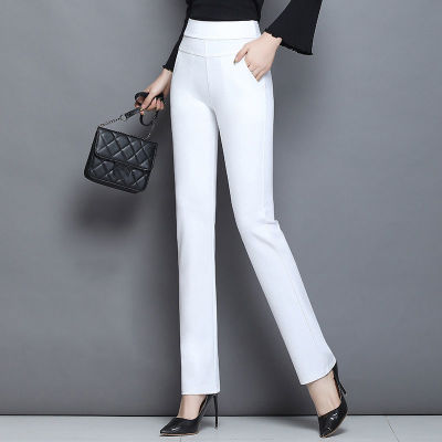 จัดส่งเร็ว กางเกงแฟชั่นผู้หญิงขายาวสีขาว/สีดำ สินค้าของใหม่รุ่น9105 มีกระเป๋าหน้า-หลัง ผ้าเกาหลี ผ้ายืดได้ตามตัวเนื้อผ้านุ่มใส่สบาย