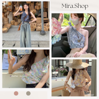 mira เสื้อผูกตรงไหล่เก๋ๆ สม็อกตรงเอว 19129#