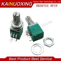 5PCS RK097G 50K b50k 10K B10K RK097GS single linked potentiometer with a switch audio 8pin shaft 15mm amplifier sealing new WATTY Electronics