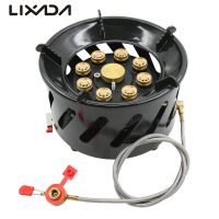 9-Core Windproof Stove 19800W High-Power Gases Burner Stove with Adjustable Gases Valve for Outdoor Camping Cooking Picnic