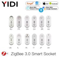 Zigbee 3.0ปลั๊กเสียบสมาร์ทพร้อม2 USB อินเตอร์เฟซ Tuya สมาร์ทรีโมทแอปชีวิตควบคุมด้วยเสียง Smartthings Echo Alexa Google Home J85