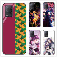 สำหรับ Realme 8 5g Anime Demon Slayer: Kimetsu ไม่มี Yaiba กระจกเทมเปอร์กันกระแทกเคสโทรศัพท์แบบแข็งฝาหลังปลอก DIY ที่กำหนดเองการพิมพ์ภาพของขวัญ