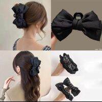 Korean Fashion Big Bow Hair Claw Clip Ribbon Black White Hair Clip Claw Clamp Headwear Girls Women Styling Hair Accessories