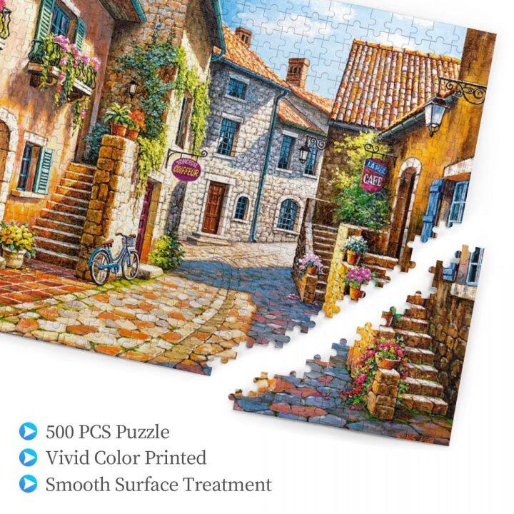 rue-de-village-wooden-jigsaw-puzzle-500-pieces-educational-toy-painting-art-decor-decompression-toys-500pcs