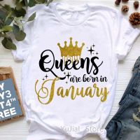 Golden Crown Queen Are Born In January To December Graphic Print Tshirt Clothing Tshirt Birthday Gift