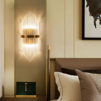 FKL Modern Crystal Wall Lamp Nordic Light Luxury Living room Background Wall Staircase Aisle Lamp Corridor Bedroom Bedside Lamp