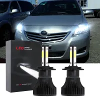 หลอดไฟหน้าฮาโลเจน LED 6000K สีขาว แบบเปลี่ยน สําหรับ Toyota Vios 2003-2012 รับประกัน 12 เดือน