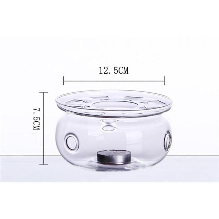 heat-resisting-teapot-warmer-base-clear-borosilicate-glass-round-insulation-tealight-portable-teapot-holder-tea-accessories