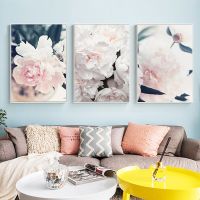 [COD] Inkjet painting frameless only core art flower simple letter hanging warm style home living room wall decoration