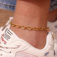 2023 New Waterproof Gold Plated Stainless Steel Coffee Beans Link Chain Anklets Leg Bracelets Beach Jewelry For Women Replacement Parts