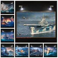 Word Of Warships โปสเตอร์เรือรบเกมคลาสสิกภาพวาดผ้าใบ HD พิมพ์ Modern Wall Art รูปภาพสำหรับ Boys Room Home Decoration