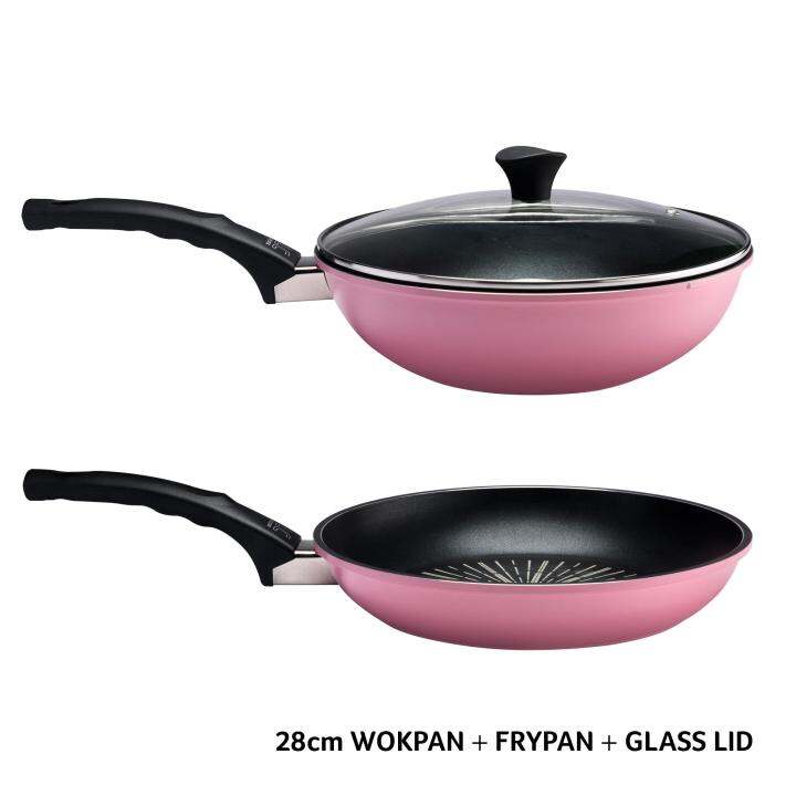 [Made in Korea] 28cm Premium Titanium Non Stick Coating WokPan and ...