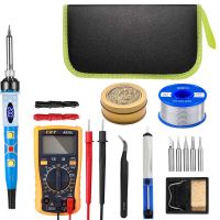 [2023 New Upgrade]80W 220V Digital Soldering Iron Kit Electric Soldering Iron With On-Off Switch And Multimeter Soldering Iron Set Japan