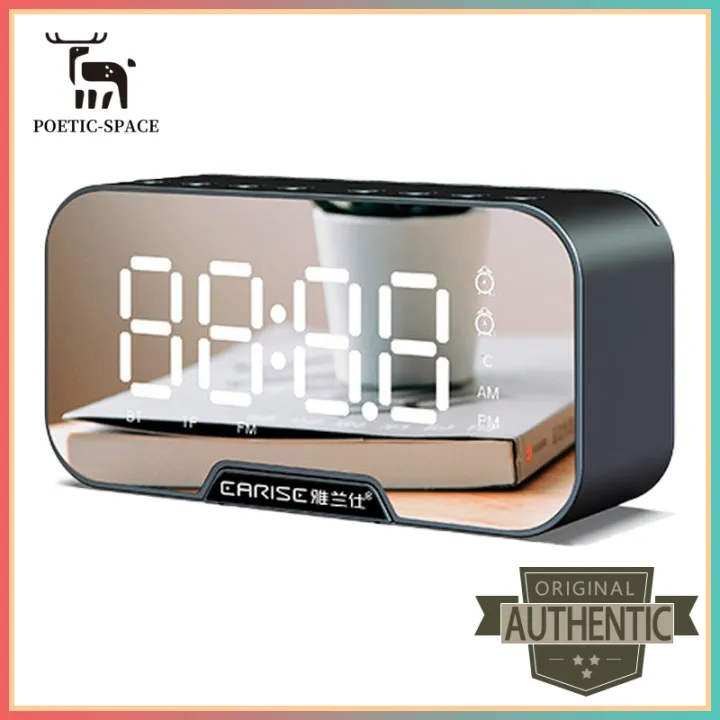 Multifunction Wireless Bluetooth Speaker Mirror LED Alarm Clock Home