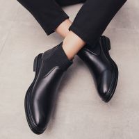 Leather boots men,high quality leather boot man,Chelsea boot male,Ankle boots for men,black leather shoes men,Slip-on Pull-on boots,Casual high-top leather shoes man,British business boots รองเท้าบูทหนัง ,kasut kulit,kasut kulit lelaki,Kas