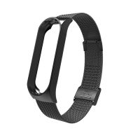 【Flash sale】 【HOT】 สาย Milanese สำหรับ Mi Band 3 4สายข้อมือโลหะข้อมือสแตนเลส MIband สำหรับ Mi Band 4สายรัดข้อมือสีเงินสีดำ