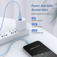 PUGUO สายข้อมูลสายข้อมูลอะแดปเตอร์ชาร์จในรถยนต์ไมโคร USB สายข้อมูลสายดิจิตอลสายชาร์จ USB เร็วสายซิลิโคนของเหลว3A สาย USB C