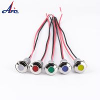 14mm Waterproof Warning Signal Electric Equipment Indicator Light 12V/220V LED Pilot 150mm Cable Metal Ball Mini Machine Light