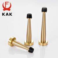 KAK Brass Door Stopper Bathroom Door Stop Heavy Duty Floor Wall Mount Bumper Non-magnetic Door Holder Catch Door Hardware Decorative Door Stops