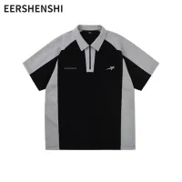 EERSHENSHI เสื้อผู้ชายแขนสั้นเสื้อโปโลหลวม,เสื้อแฟชั่น INST