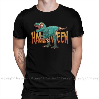 Halloween Skeleton Dinosaur 2021 New Arrival T-Shirt Zombie Unique Design Shirt Crewneck Cotton For Men Tshirt