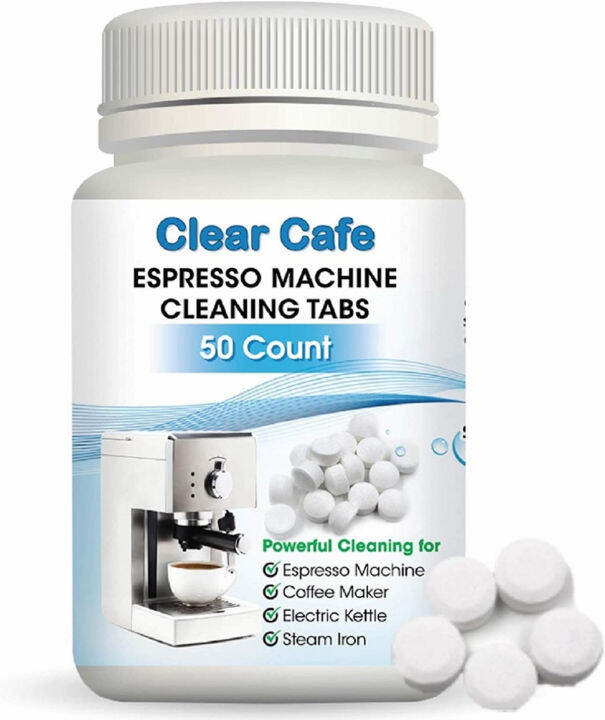 Clear Cafe Espresso Machine Cleaning Tablets Coffee Maker Cleaning Tablets 50 Count