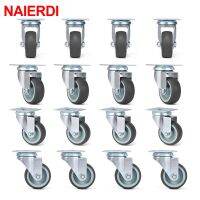 NAIERDI 2inch Swivel Caster 4/8/12/16PCS TPR Soft Rubber WheelsHeavy Duty Plate Caster for Platform Trolley Furniture