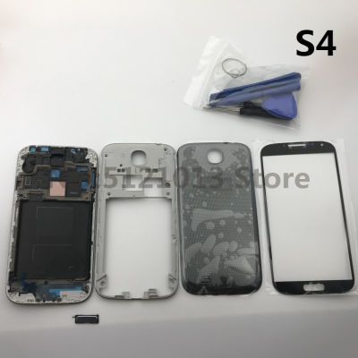 Untuk Samsung Galaksi S4 I9505 I9500 I337 Perumahan Kes Bingkai Depan Penutup Belakang Kes Alat Pelekaca Depan