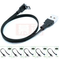 USB 90 Derajat Ke Atas Bawah kiri dan Kanan Sudut Micro USB Male Ke USB Data Pengisian Konektor Kabel 0.05M-1M