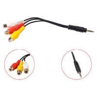 New For 1 3.5mm Aux male stereo to 3 RCA female audio video AV adapter cable for high-performance video and audio playback