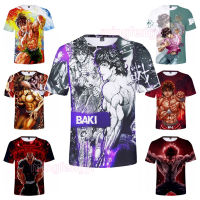 Anime Hanma Baki Print T-Shirt Short Sleeve Round Neck Dri Fit Tees For Kids Boy/Girl