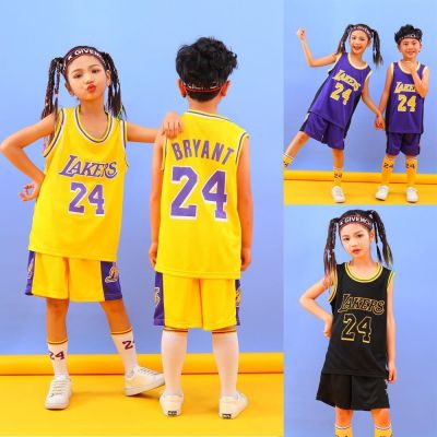 City Version NBA Los Angeles Lakers Kobe Bryant 24 Jersey Kids Boys Girls Basketball Uniform