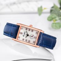 Luxury Women Rectangle Diamond Watches Casual Ladies Leather Quartz Wrist Watches