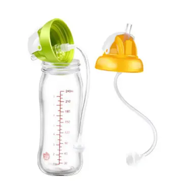 Weighted Straw Sippy Cup Conversion Kit Compatible with Pigeon Baby Bottles  Straw Cup Converter for Wide Neck Bottles