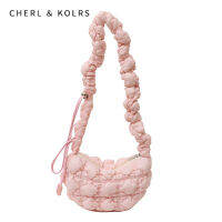 CHERL &amp; KOLRS น้ำหนักเบากระเป๋าโฮโบกระเป๋าลายเมฆเกาหลี