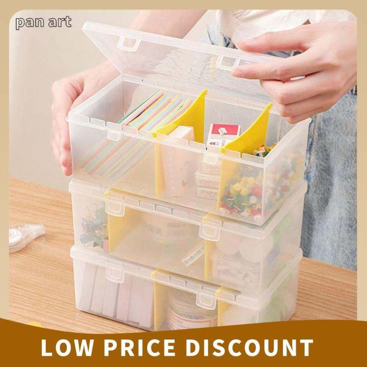 กล่องดินสอโปร่งใสใหม่-pan6303936269พร้อมช่องเก็บเทปสติ๊กเกอร์กล่องกล่องเก็บของอุปกรณ์สำนักงานโรงเรียนที่เก็บเครื่องเขียน